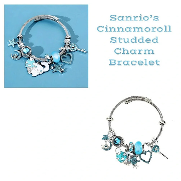 NIB-Sanrio’s Cinnamoroll Studded Charm Bracelet - Picture 1 of 5